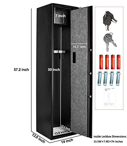 Rifle Safe Gun Safe Quick Access 5-Gun Shotgun Cabinet (Biometric/Digital) (Large Gun Safe-Digital)