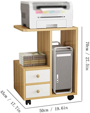 JUNNIU Computer Tower Stand with Multi-layer Storage Rack and Wheels