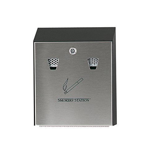 Rubbermaid Commercial Products FGR1012EBK Wall Mounted Smoker's Station, Black