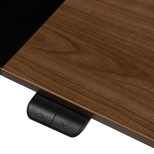 Furniture of America Grant Two-Tone Height Adjustable Electric Office Desk, 47.25-inch, Black and Walnut