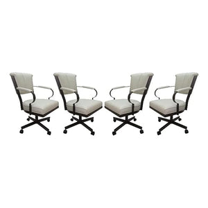 Tobias Designs Inc. Set of 4 Miami Swivel Metal Caster Chairs on Reading Base