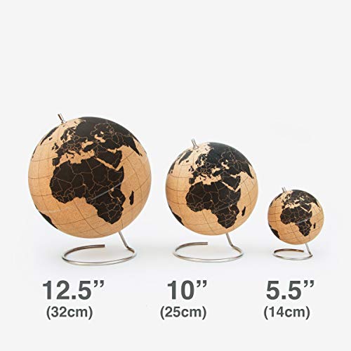 SUCK UK Extra Large Original Desktop Cork Globe | Push PINS Included | Educational World MAP | Travel Accessories | Adventure & Memories Display | Extra Large | 12.5” (Ø 32cm)