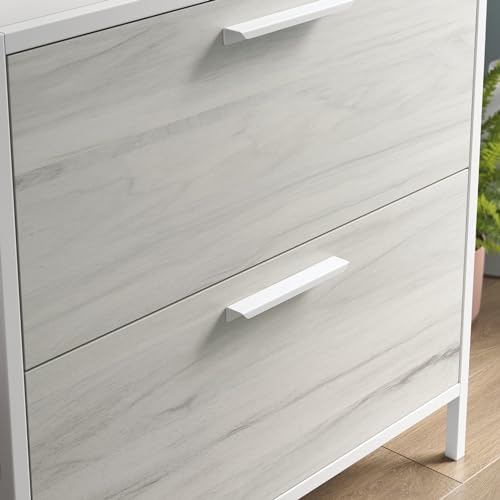 Sauder Boulevard Cafe 2-Drawer Lateral File Cabinet, White Finish, L: 30.24" x W: 18.5" x H: 29.92