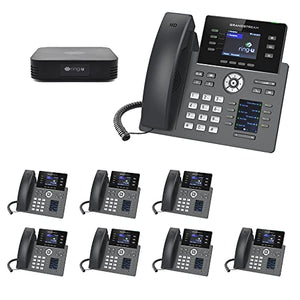 Ring-U Small Business PBX Phone System Mega Bundle with 8 Executive Phones - VOIP, WiFi, Bluetooth - Telephone Service Required