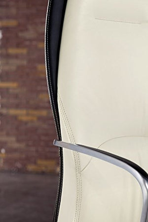 Zuri Furniture High Back Executive Chair - White Leather