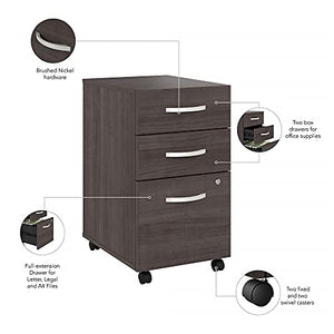 Bush Business Furniture Studio A 3 Drawer Mobile File Cabinet-Assembled, Storm Gray