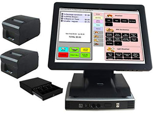 2 Printer Pos Systems for Restaurant Bar or Food Business inc Receipt Printer, Kitchen Printer & Cash Box
