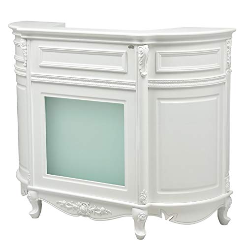 Dir Reception Desk with LED Lighted Front Glass Panel