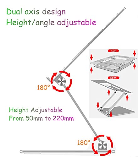 HNTHY Two-axis Tunable Laptop, Aluminum Free Bracket Notebook Holder Desktop Tablet Stand