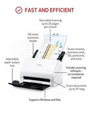 Canon imageFORMULA R30 Office Document Scanner, Auto Document Feeder, Duplex Scanning