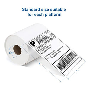 POLONO Label Printer - 150mm/s 4x6 Gray Thermal Label Printer, POLONO 4"×6" Direct Thermal Shipping Label, 220 Labels×4 Roll, Compatible with Amazon, Ebay, Etsy, Shopify and FedEx