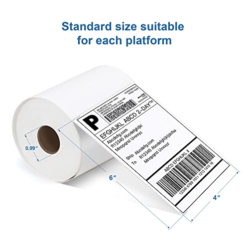 POLONO Label Printer - 150mm/s 4x6 Thermal Label Printer, POLONO 4''×6'' Direct Thermal Shipping Label, 220 Labels×4 Roll, Compatible with Amazon, Ebay, Etsy, Shopify and FedEx