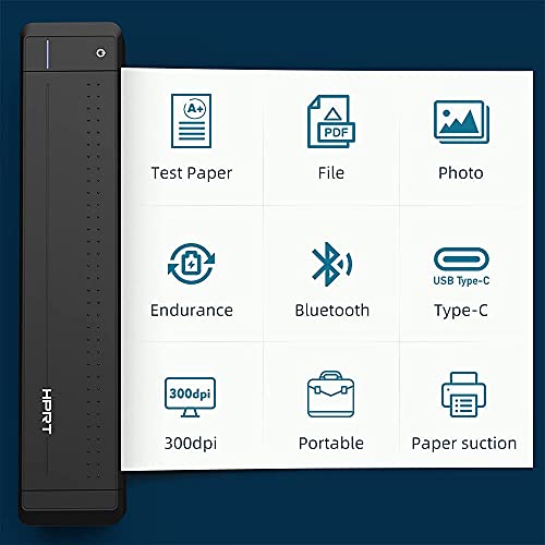 HPRT MT800 Portable A4 Thermal Printer - Support 216mm Width a4 Paper, Available for Outdoors Printing, Home Office, Travel, Students and Cars