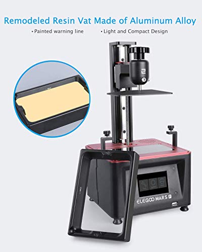 ELEGOO Mars Pro MSLA 3D Printer UV Photocuring LCD 3D Printer with Matrix UV LED Light Source, Built-in Activated Carbon,Off-Line Print 4.53in(L) x 2.56in(W) x 5.9in(H) Printing Size (Renewed)