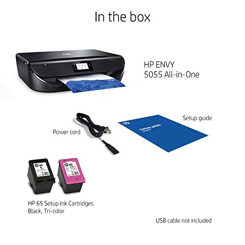 HP Envy 5055 Wireless All-in-One Photo Printer, HP Instant Ink & Amazon Dash Replenishment Ready (M2U85A) (Renewed)