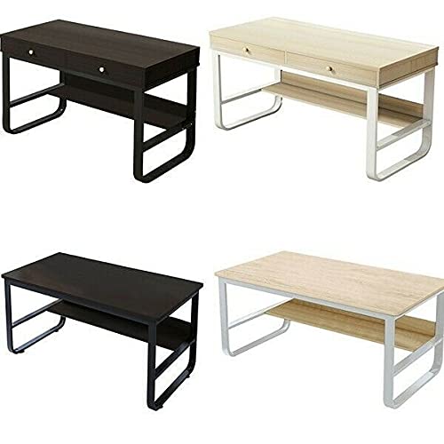 ADHW Computer Desk Table Workstation Home Office Student Dorm Laptop Study w/Shelf (Color : 47in with Drawer White)