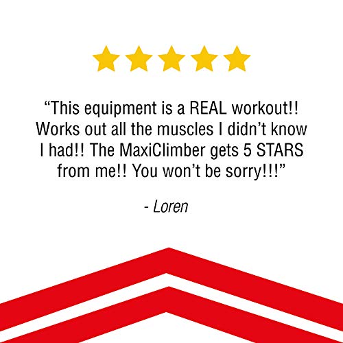 MaxiClimber XL-2000 Hydraulic Resistance Vertical Climber. Combines Muscle Toning + Aerobic Exercise for Maximum Calorie Burn. 12 Resistance Levels, Lightweight Aluminum Mainframe, Free Fitness App.