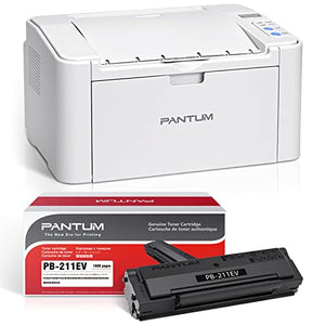 Wireless Small Laser Printer Black and White Monochrome Laser Printer for Home Use with Mobile Printing and School Student, Pantum P2502W with PB-211EV Toner