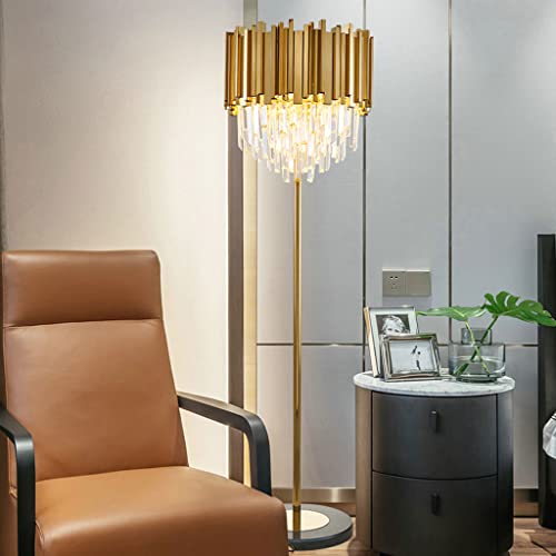 VejiA Crystal Floor Lamp Stainless Steel Standing Lamp