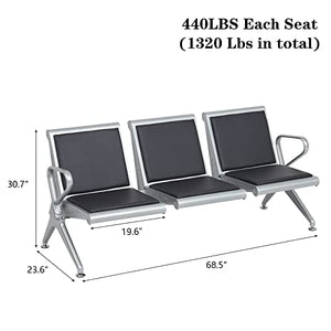 Kinfant 5-Seat Waiting Room Chairs Sofa with Armrest