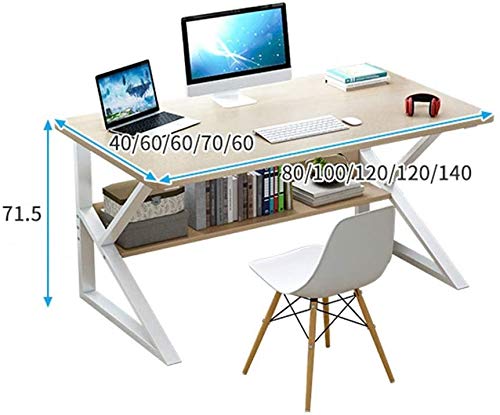 XUERUIGANG Computer Desk 39 inch, Writing Study Desk, Home Office Desk PC Workstation Modern Student Gaming Desk, Walnut Desk