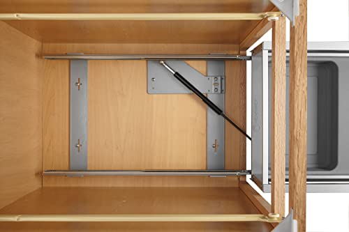 Rev-A-Shelf 5149 15.75 Inch Double 50 Quart Kitchen Cabinet Pull Out Waste Container Storage with 2 Trash Cans and Wire Basket, Silver