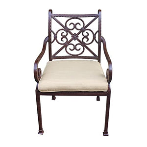 Generic Stacking Arm Chair Set of 2 with Cushion - Cast Rose Ebony Aluminum, Dupioni Bamboo