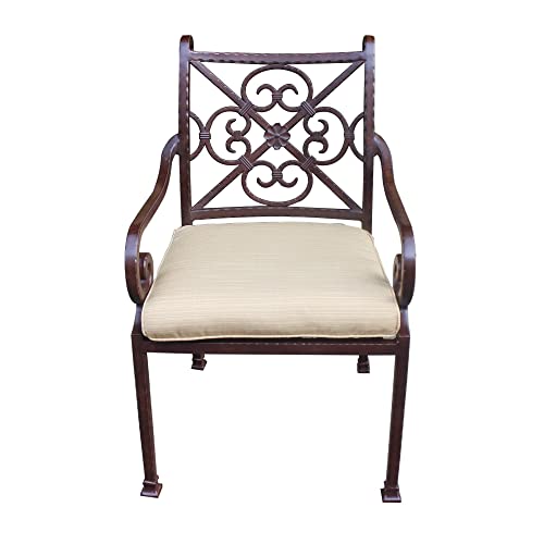 Generic Stacking Arm Chair Set of 2 with Cushion - Cast Rose Ebony Aluminum, Dupioni Bamboo