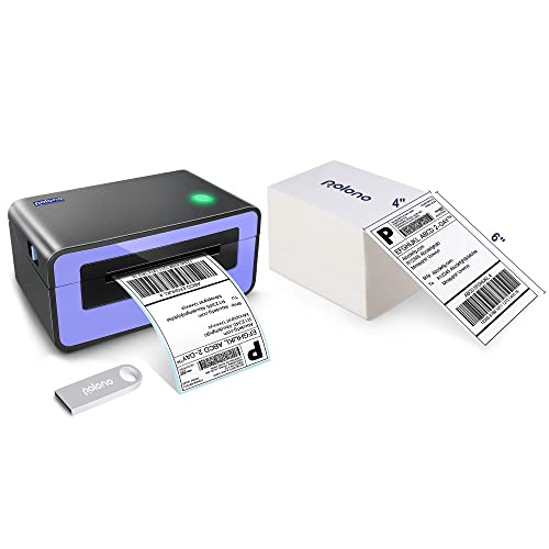 POLONO Label Printer - 150mm/s 4x6 Thermal Label Printer, POLONO 4"x6" 500 Labels Direct Thermal Shipping Labels, Compatible with Amazon, Ebay, Etsy, Shopify and FedEx
