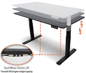 Stand Steady 60" Electric Tranzendesk Standing Desk | Height Adjustable Sit to Stand Up Desk | Perfect for Offices and Schools! (Black / 59" x 29.5")