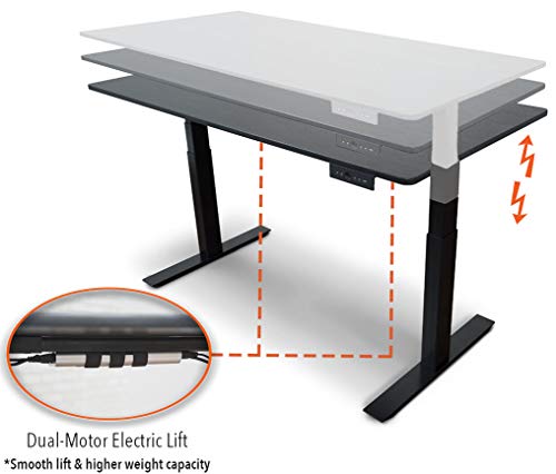 Stand Steady 60" Electric Tranzendesk Standing Desk | Height Adjustable Sit to Stand Up Desk | Perfect for Offices and Schools! (Black / 59" x 29.5")