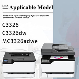 Compatible 4 Pack (1BK/1C/1M/1Y) C331HK0 C331HC0 C331HM0 C331HY0 Remanufactured Toner Cartridge Replacement for Lexmark MC3326adwe C3326 C3326dw Series Printer