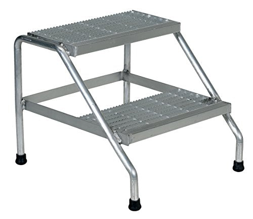 Vestil Aluminum Two Step Stand - Welded, 24-9/16" x 22-13/16" x 20