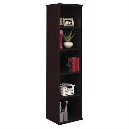 (Set of 2) 5 Shelf Bookcase in Mocha Cherry