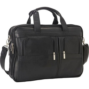 Le Donne Leather Executive Laptop Briefcase (Black)