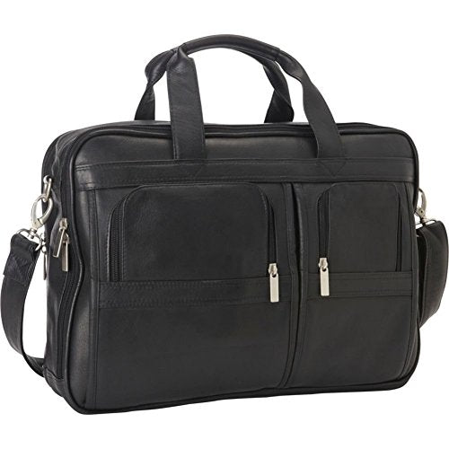 Le Donne Leather Executive Laptop Briefcase (Black)