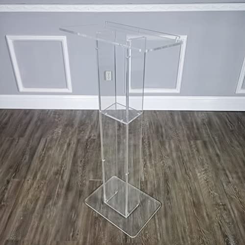 FixtureDisplays Acrylic Podium Plexiglass Church Pulpit 18"W X 12"D X 42.5"H