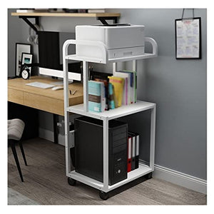 LOVULIFE Computer Tower Stand Printer Table with Extended Desktop Host Storage Shelf