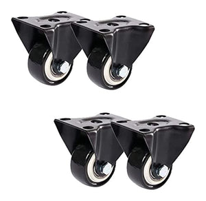 IkiCk Heavy Duty 1.5" Casters Set with Brake and 2" Directional Wheel - Furniture Castors Kit