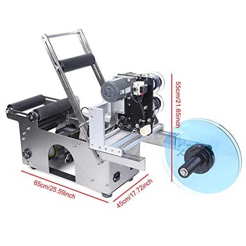 Mgorgeous Manual Round Bottle Labeling Machine 20-40pcs/min Adjustable Labeler Label Applicator Machine Label Dispenser for Glass Plastic Metal Bottles