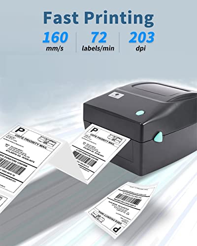 Shipping Label Printer - High Speed 160mm/s Desktop Label Printer 4x6 Thermal Label Maker, Package Address Barcode Printer Support Mac & Windows Compatible with UPS USPS Etsy Shopify Amazon FedEx Ebay