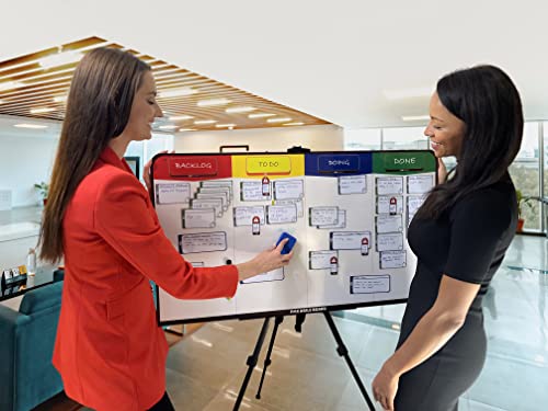 Kanban Board Magnetic, Scrum Board Magnetic Kit, Full Magnetic Project Management Board by pmxboard. 84 Piece Kanban Magnets, Kanban Cards, Scrum Cards Agile Kit. Project Planning Task Board Scrum Kit