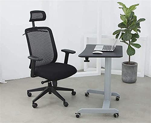Mobile Standing Desk Laptop Stand Lectern Workstation with Wheels - Height Adjustable - Black