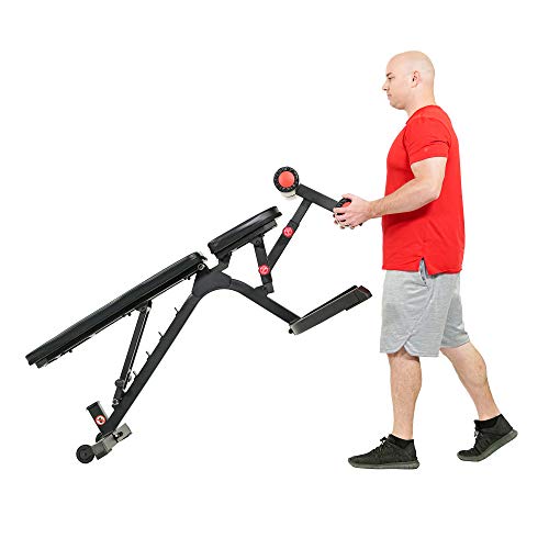Sunny Health & Fitness Fully Adjustable Power Zone Utility Heavy Duty Weight Bench with 1000 LB Max Weight – SF-BH6920, Black