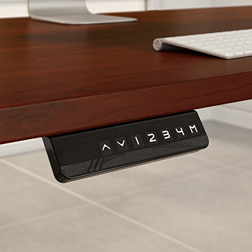 Move 60 Series 60W x 30D Height Adjustable Standing Desk in Hansen Cherry with Black Base