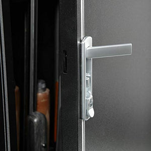 American Furniture Classics Gun Security Cabinet 10 Gun Metal Security Cabinet with 3 Pt. Locking System, Black