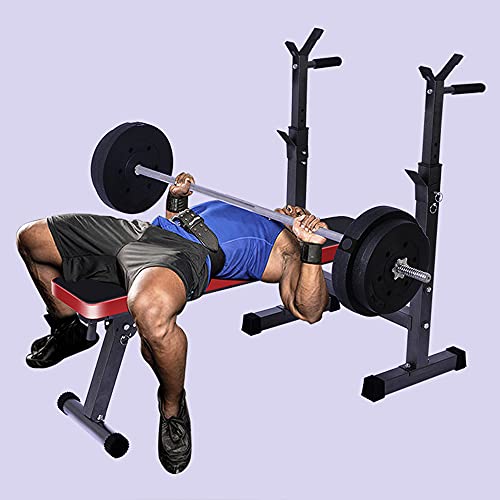 N / B Multifunctional Bench Press Barbell Rack, Weight Benchs Barbells Set, Foldable Adjustment Easy Store Home-Based Strength Training Fitness Equipment, Black
