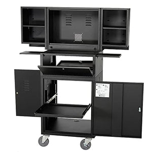 Global Industrial Fold Out Computer Security Cabinet, Mobile, Metal, Black, Assembled