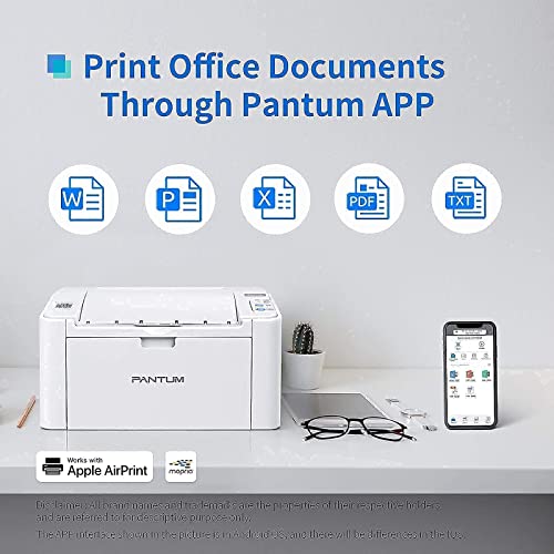 Laser Wireless Printer Black and White Mobile Printing-Pantum P2502W, Pantum PB-211EV Toner Cartridge Standard Yield 1500 Pages