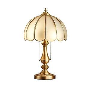 None European Light Luxury Desk Lamp Copper Antique Bedside Lamp